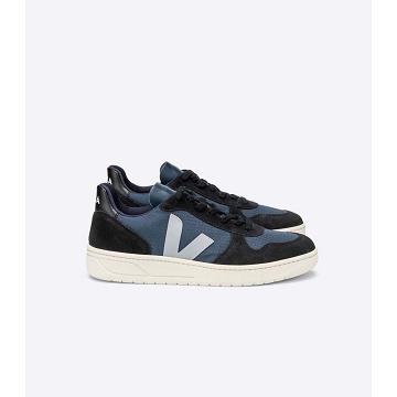 Veja V-10 RIPSTOP Men's Sneakers Black/Blue | NZ 326NWY